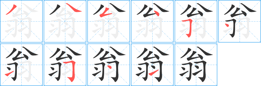 翁的笔顺写法