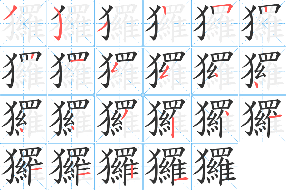 玀的笔顺写法