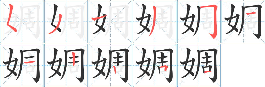 婤的笔顺写法