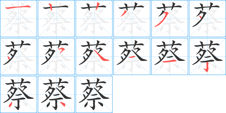 蔡的笔顺写法