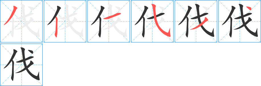 伐的笔顺写法