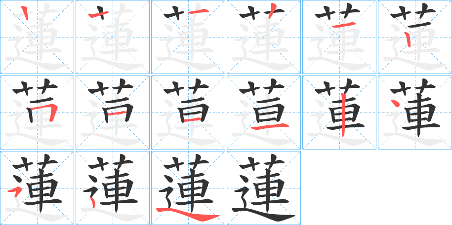 蓮的笔顺写法