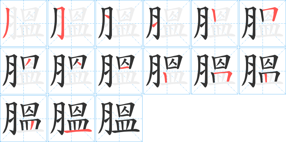 膃的笔顺写法