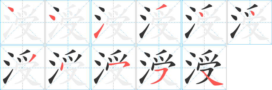 涭的笔顺写法