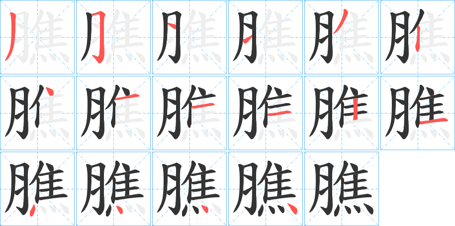 膲的笔顺写法