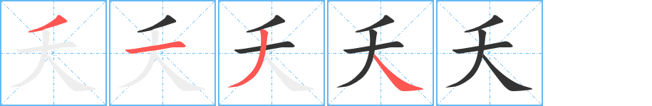 夭的笔顺写法