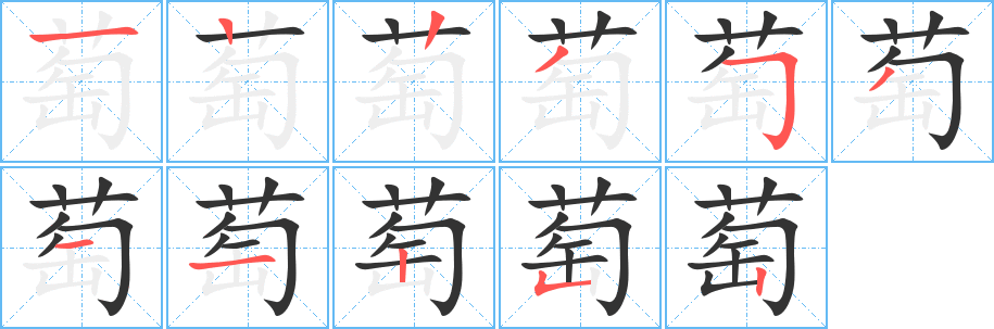 萄的笔顺写法