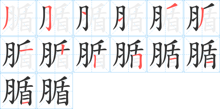 腯的笔顺写法