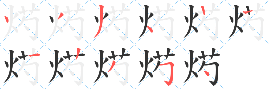 烵的笔顺写法