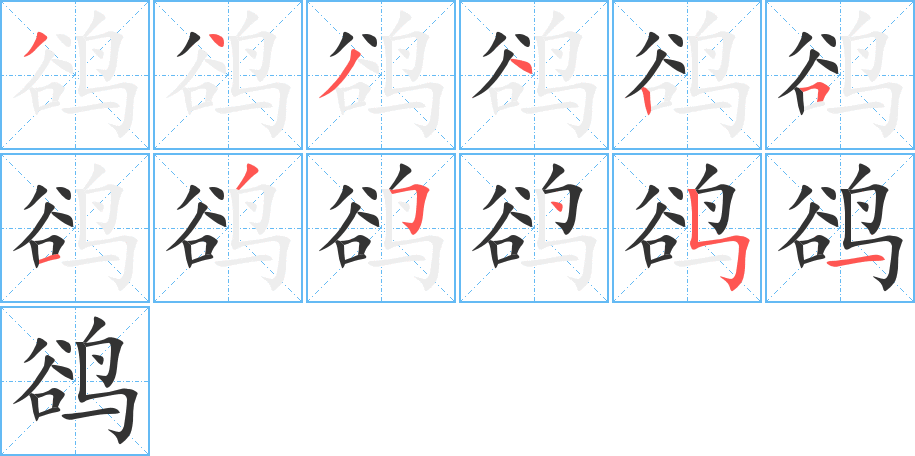 鹆的笔顺写法