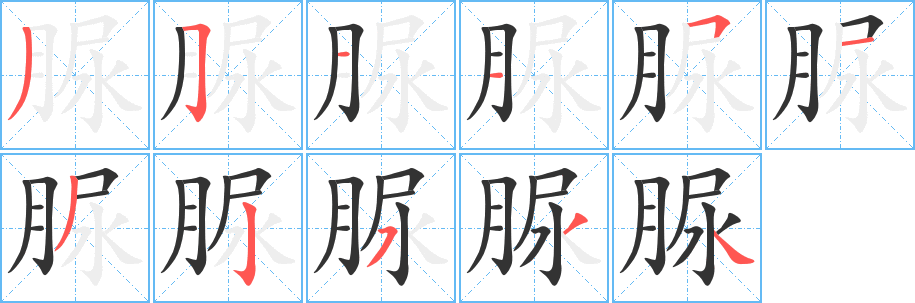 脲的笔顺写法
