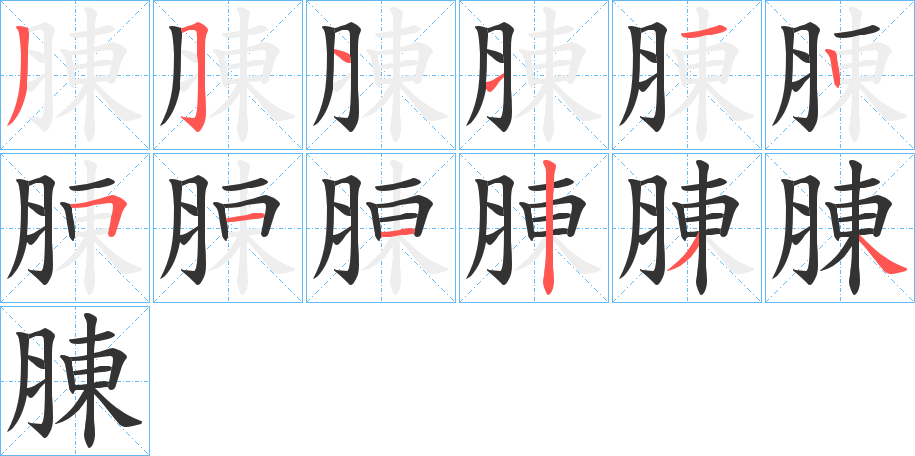 腖的笔顺写法