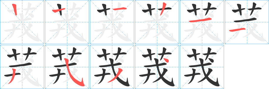 茙的笔顺写法