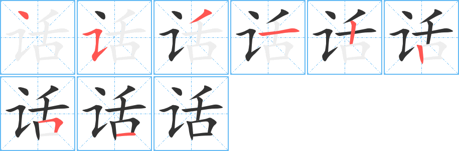 话的笔顺写法