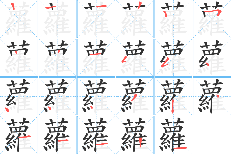 蘿的笔顺写法