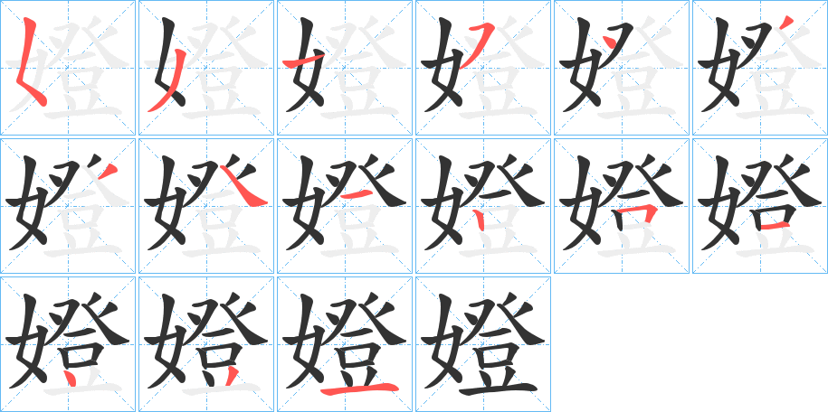 嬁的笔顺写法
