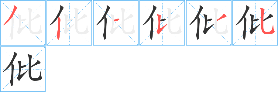 仳的笔顺写法