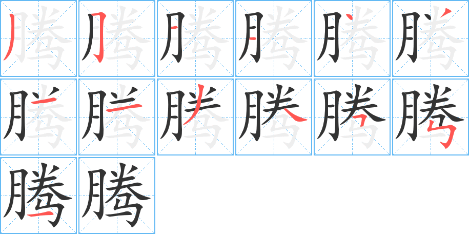 腾的笔顺写法