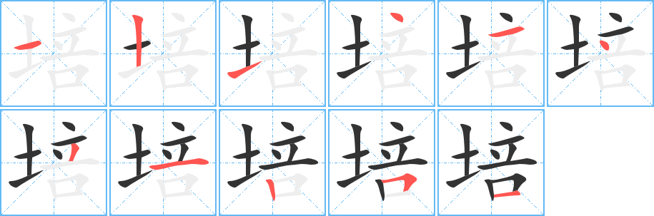 培的笔顺写法