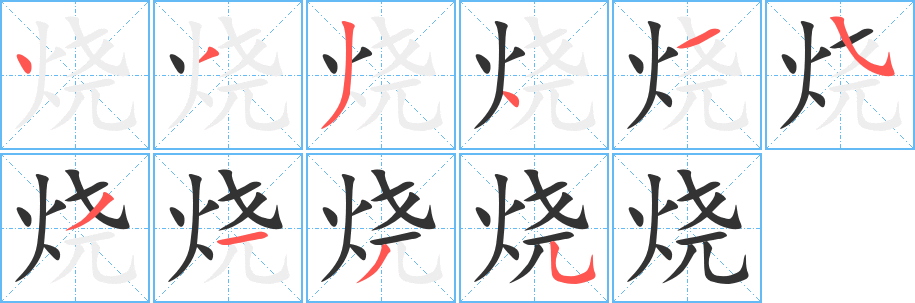 烧的笔顺写法