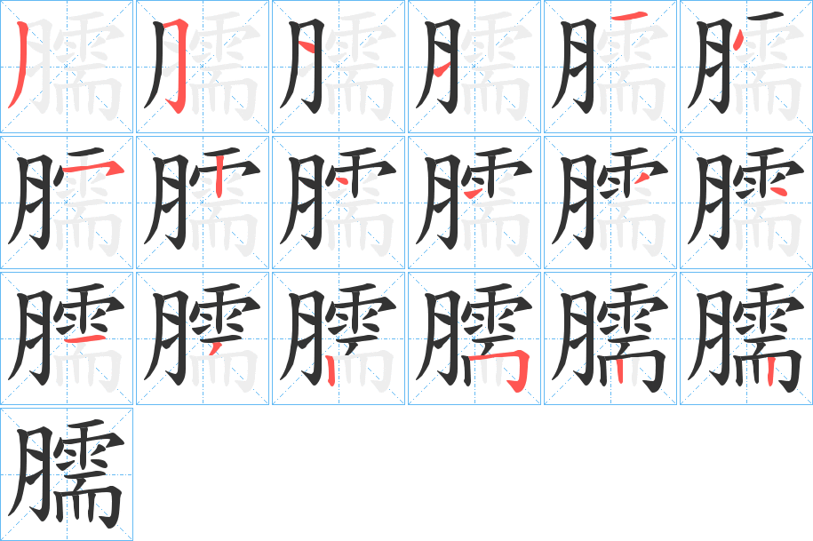 臑的笔顺写法