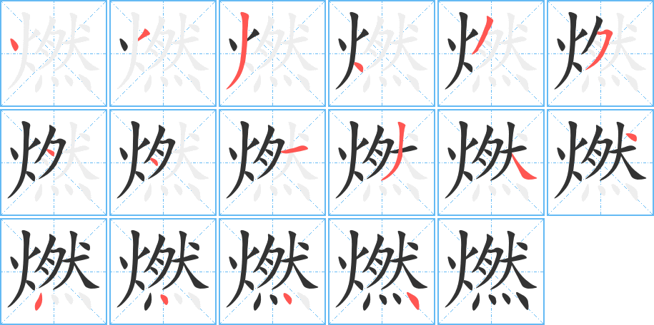 燃的笔顺写法