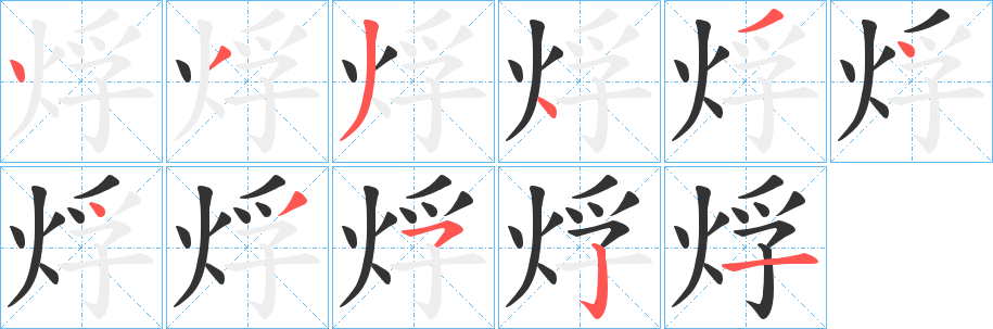 烰的笔顺写法