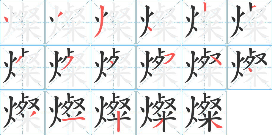 燦的笔顺写法