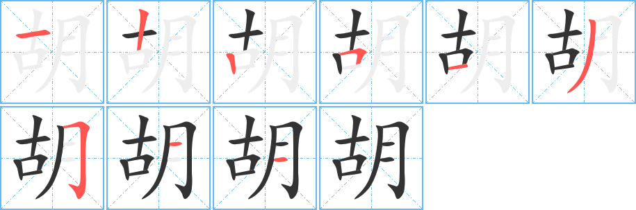 胡的笔顺写法
