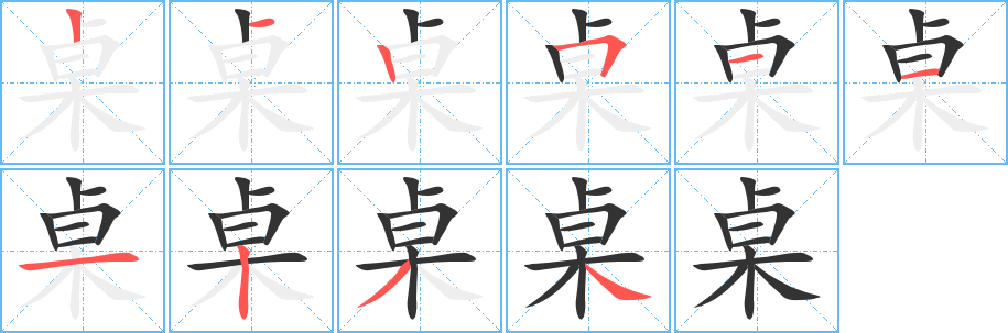 桌的笔顺写法