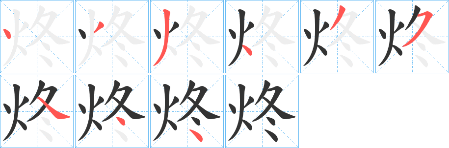 炵的笔顺写法