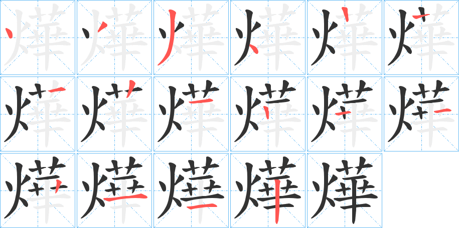 燁的笔顺写法