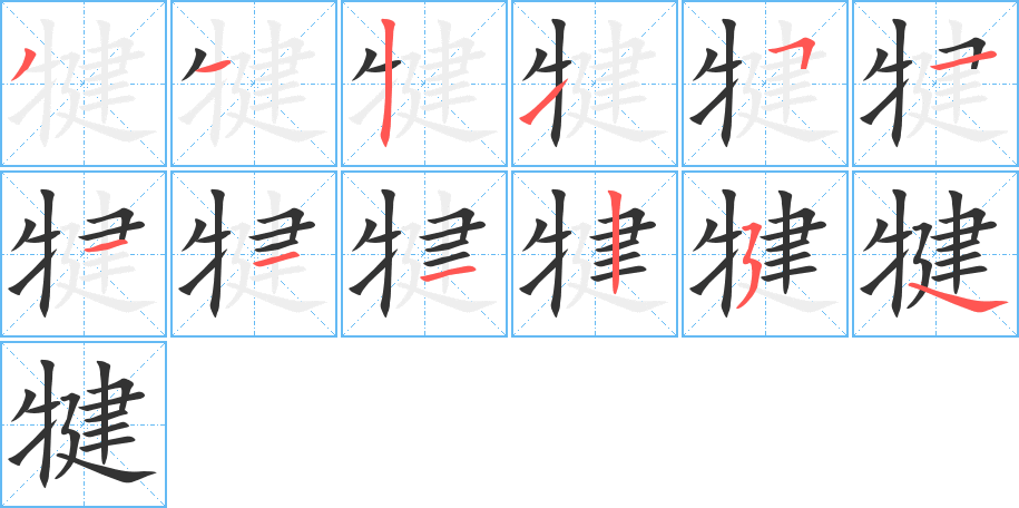 犍的笔顺写法
