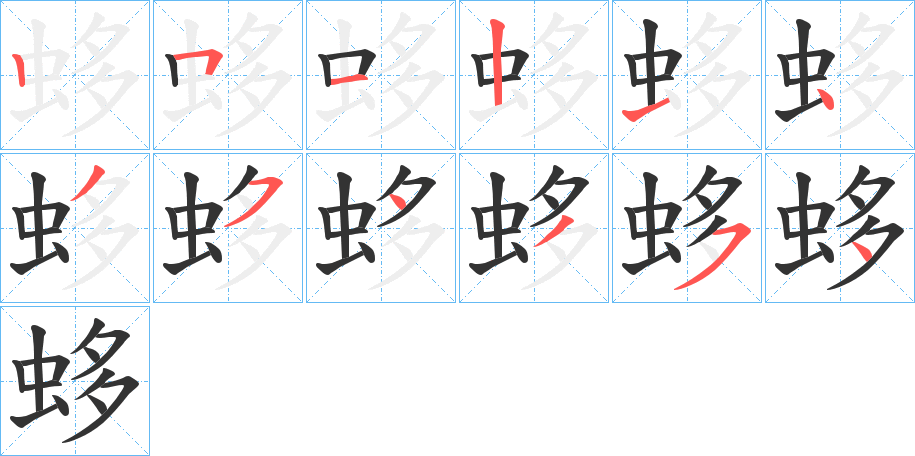 蛥的笔顺写法
