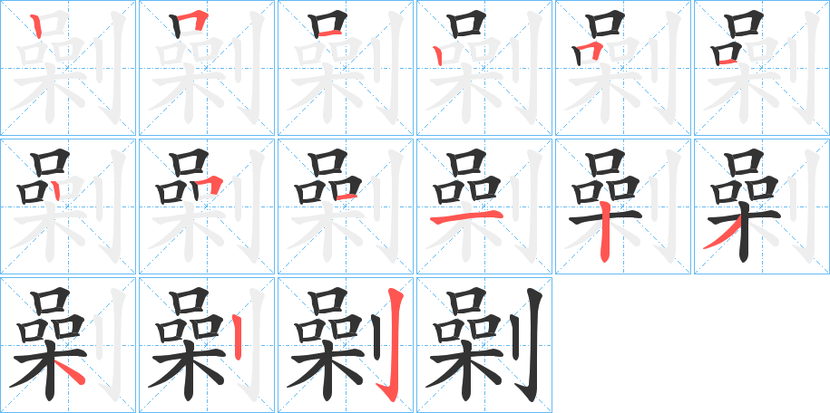 劋的笔顺写法