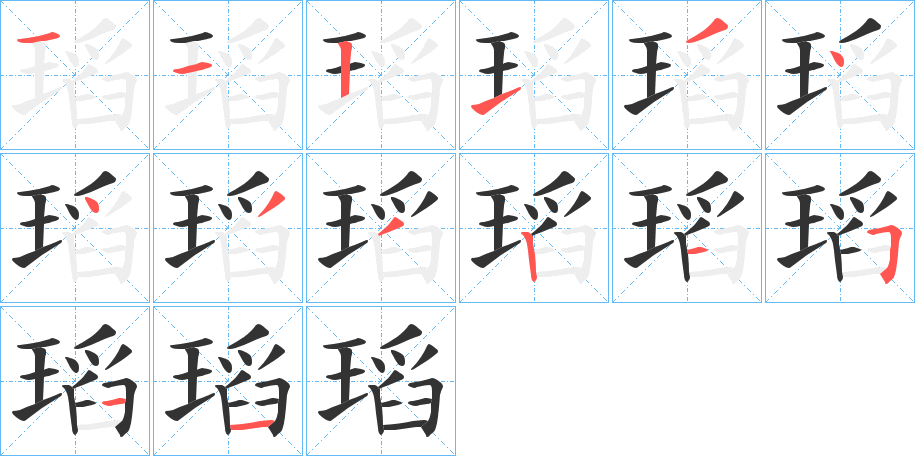 瑫的笔顺写法