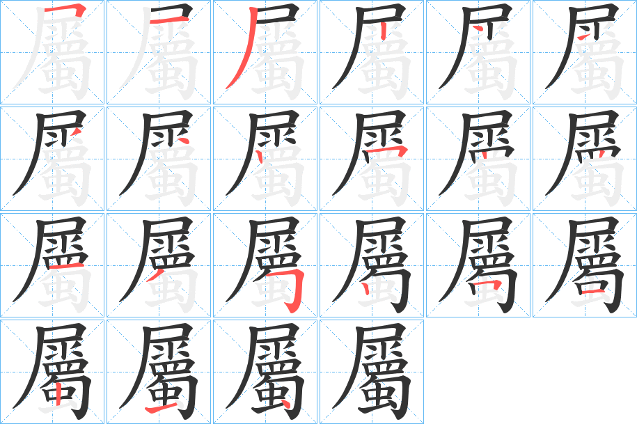 屬的笔顺写法