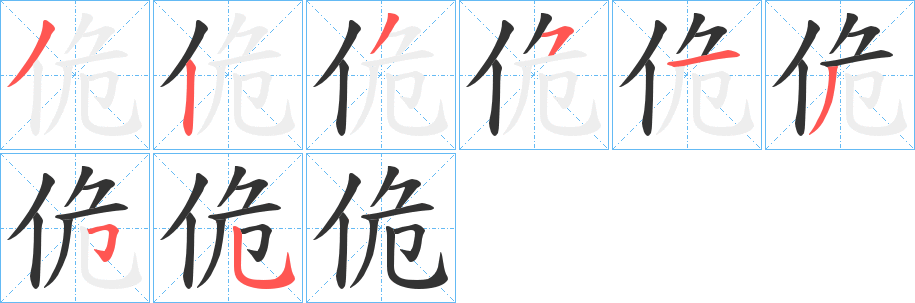 佹的笔顺写法