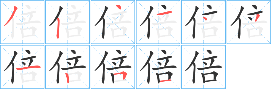 倍的笔顺写法
