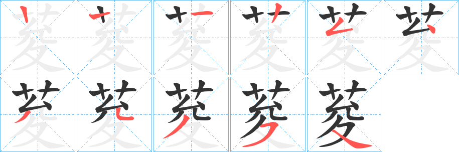 荾的笔顺写法