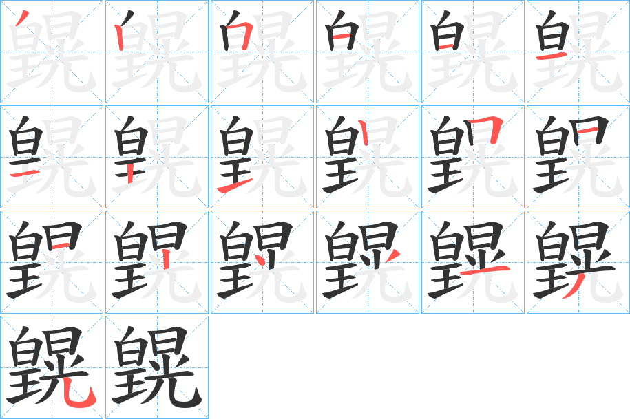皩的笔顺写法