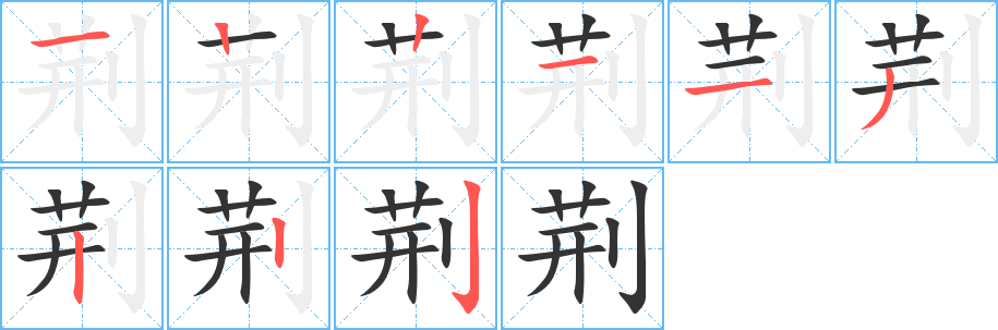 荆的笔顺写法
