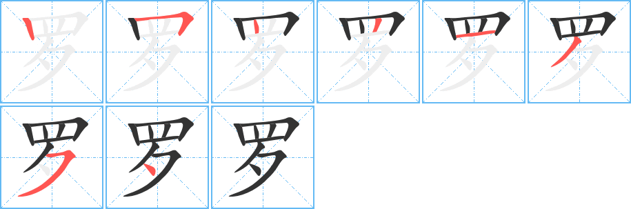 罗的笔顺写法