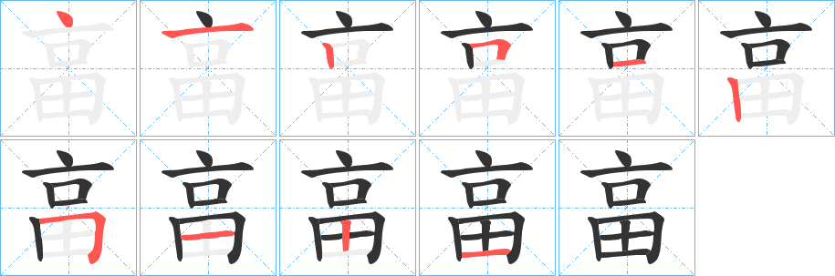 畗的笔顺写法