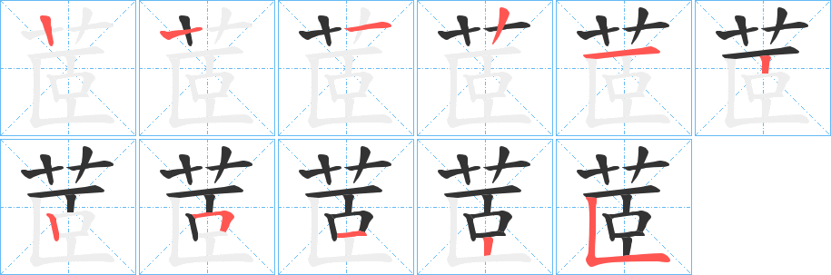 茝的笔顺写法