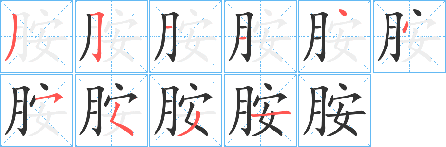 胺的笔顺写法