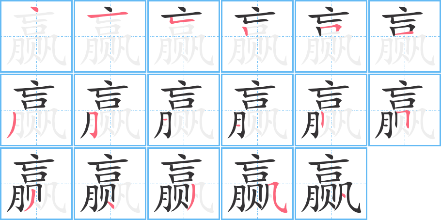 赢的笔顺写法