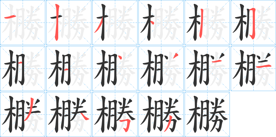 橳的笔顺写法