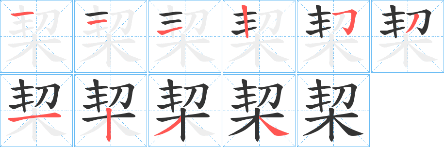 栔的笔顺写法