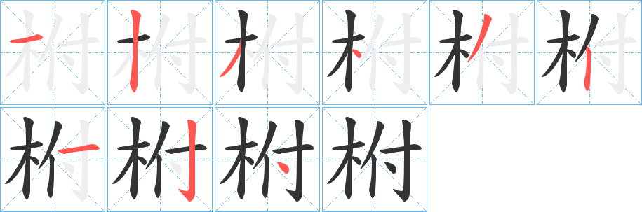 柎的笔顺写法